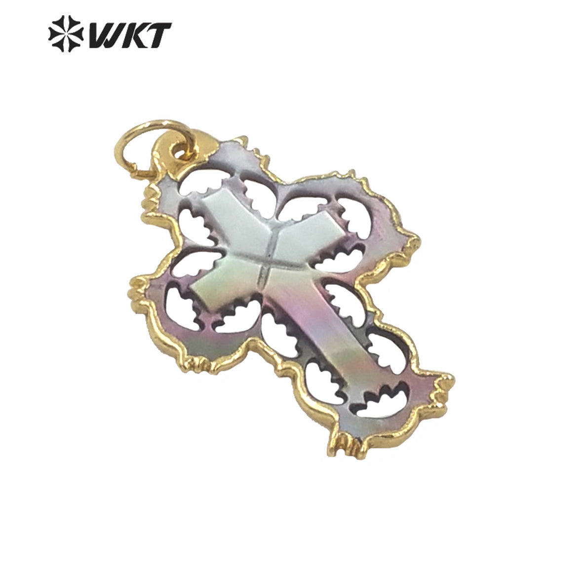 WT-JP231WKT High Quality Hand Make Carved Cross Shell Pendant Women Bohemian Natural Shell Cross Pendant for Necklace Design