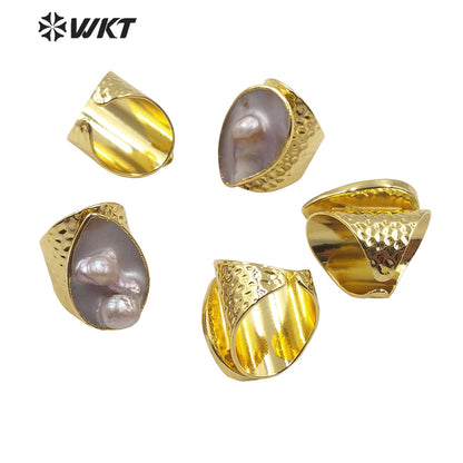 WT-R345 Wholesale Hot Selling Natural Mother of Pearl Ring Pearl Shell Ring Fashion 2020 Charm Jewelry Pearl Ring