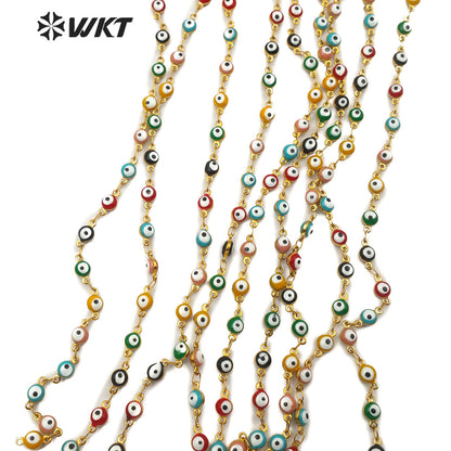 BWT-RBC102 Wholesale Gold Color Chain Can DIY Necklace and Bracelet Stainless Steel Eye Chain in IPG Plated Beads Chain