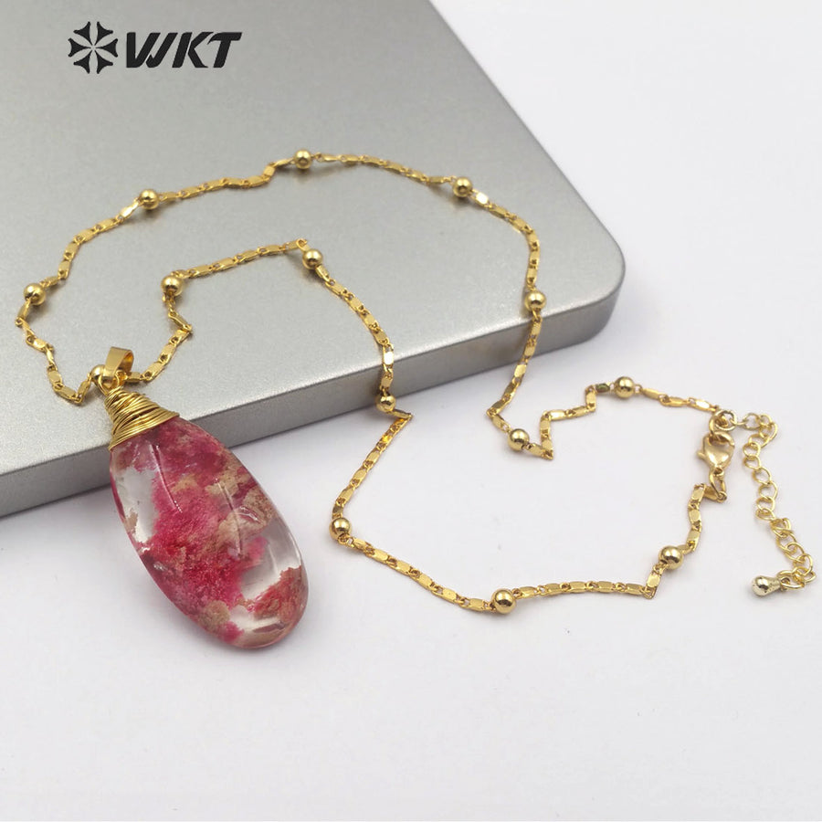 WT-N1200 Wholesale Clouds Quartz Stone Pendant Necklace With 18 Inch Necklace Women Stylish Charm Jewelry Stone Pendant Necklace
