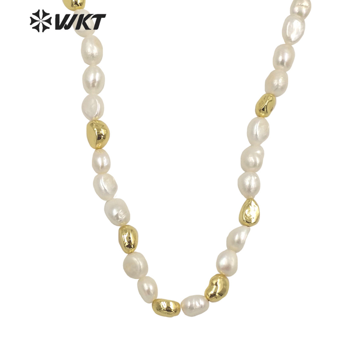 WT-JN221 Gorgeous Fashion Natural Freshwater Pearl Choker Necklace 16 Inch Long Women Irregular Pearl Beads Necklace for Wedding