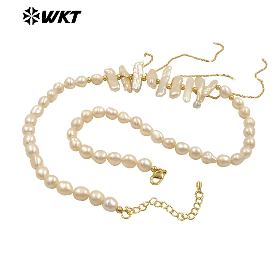 WT-JN278 Amazing Gorgeous Europe Hot Styles Natural Freshwater Pearl Necklace for Women Choker Design