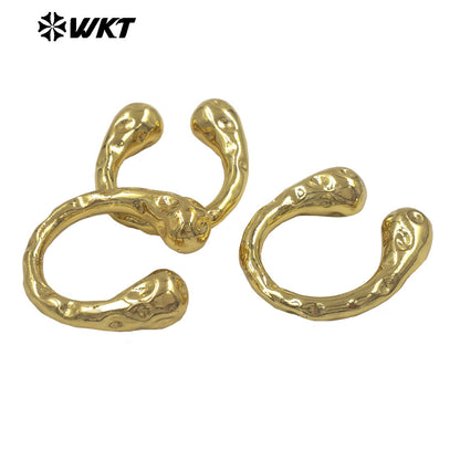 WT-R594 Good Quality Trendy Design Metal Yellow Brass Gold Electroplated Adjustable Women Ring For Simple Jewelry Matching