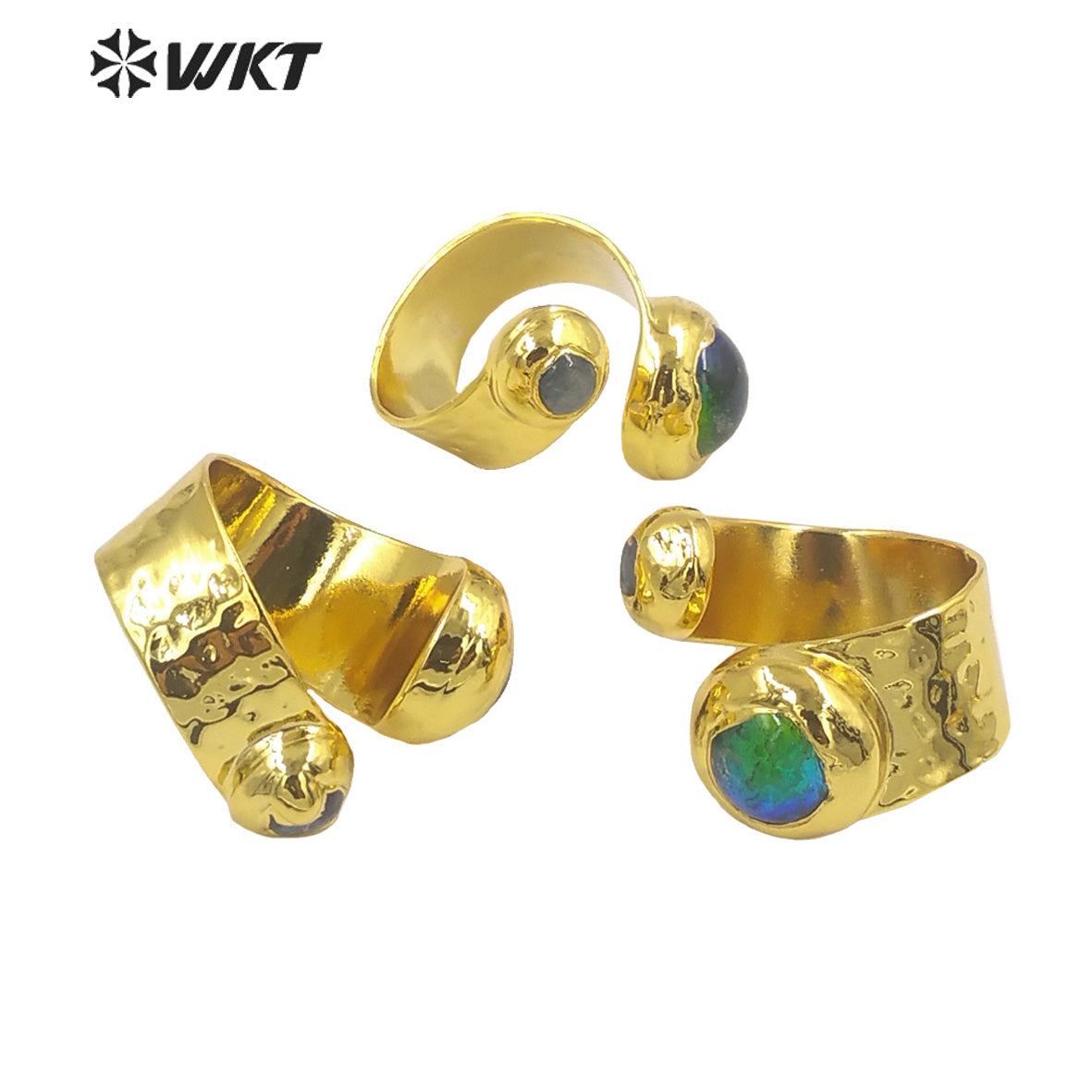 WT-R481 WKT Fashion Design Trendy Gift for Women Colorful High Quality Gorgeous Natural Blue Murano & Kyanite Ring