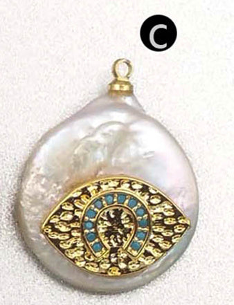 MP131 Wholesale Populared Starfish Multi-pattern Pearl with Cz Micro Pave Pendant Women Fashion Jewelry Circular Pearl Pendant