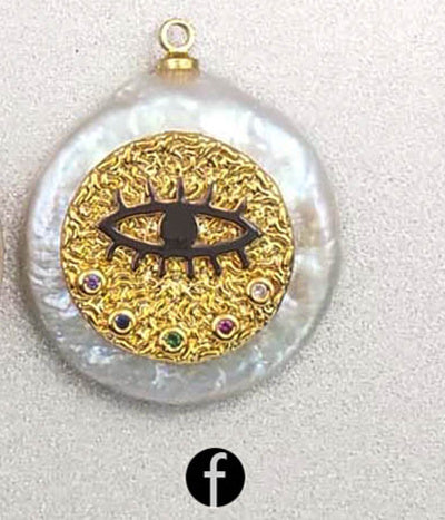MP131 Wholesale Populared Starfish Multi-pattern Pearl with Cz Micro Pave Pendant Women Fashion Jewelry Circular Pearl Pendant