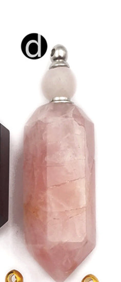 WT-P1463 Fashion Stone Perfume Bottle Pendant Natural Amethyst Lapis Rose Quartz Blue Agate Pendant Stainless Steel Accessory