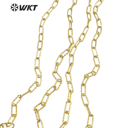 WT-BC167 Wholesale Fashion 18k Real Gold Plated Resist Tarnishable Big Long Link Oval Chain for Jewelry Necklace Brass Chain