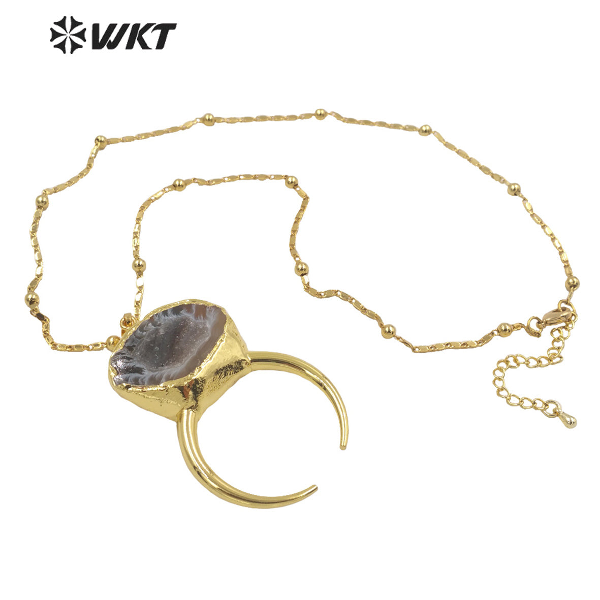 WT-N1322 Beautiful 2021 New Arrival Fashion Geode Agate Elegant and Fine Jewelry Necklace Suitable for Lady and for Party