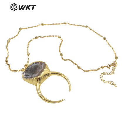 WT-N1322 Beautiful 2021 New Arrival Fashion Geode Agate Elegant and Fine Jewelry Necklace Suitable for Lady and for Party