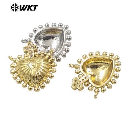 WT-MP293 Amazing New Popular Sant Heart Gold Plated Brass Religious Jewelry Pendants for Necklace
