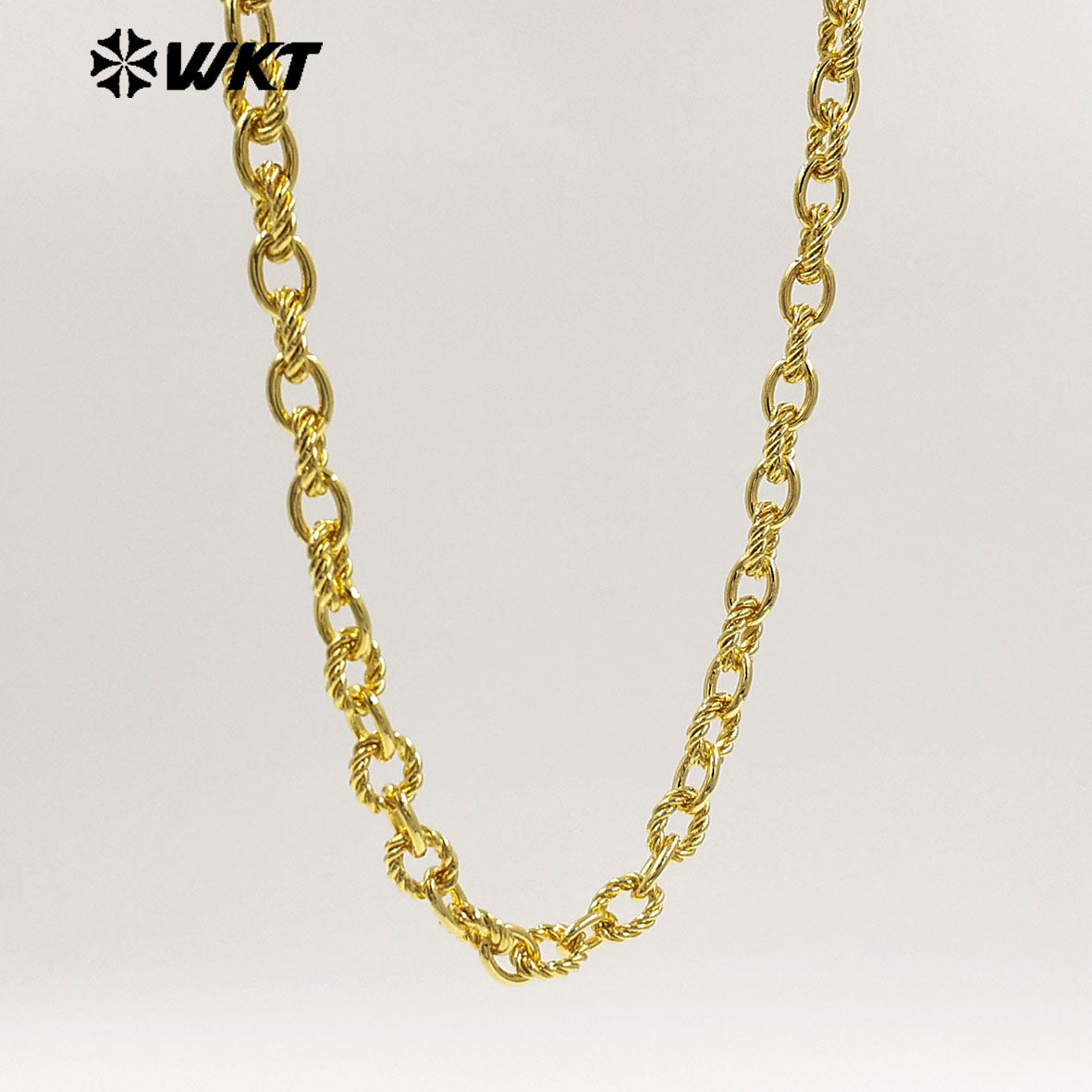 WT-BC277 Exquisite 18K Gold Electroplated On Yellow Brass Small Circles Metal Link Chain For Simple Style Bracelets Making