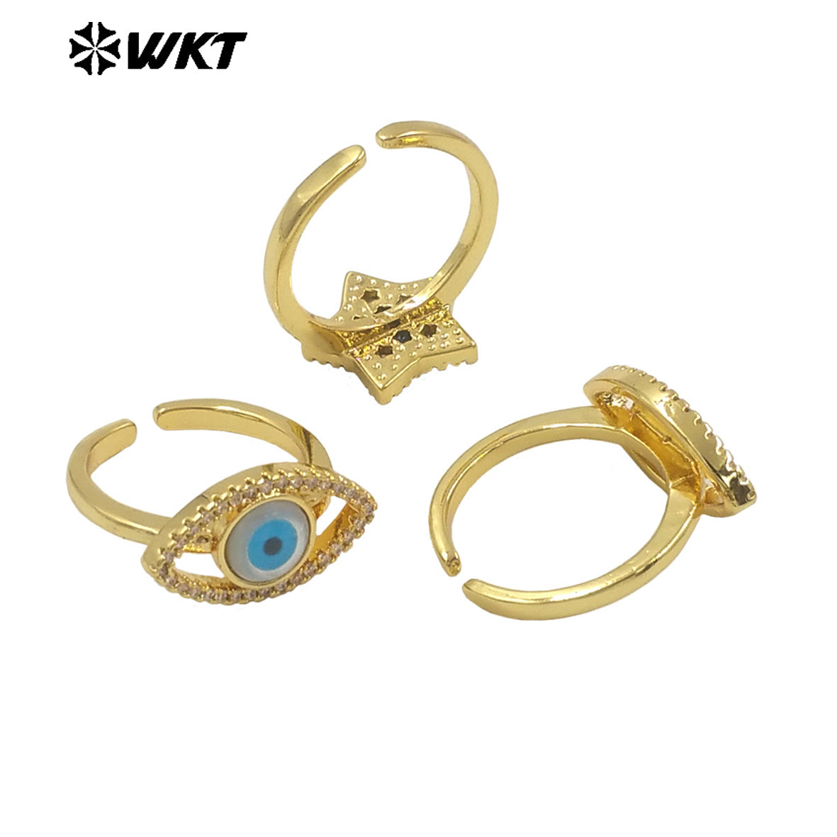 WT-MPR102 Wholesale New Gold Plated Charming Natural Shell Made Lady Lovely Star Eye Ring in Adjustable