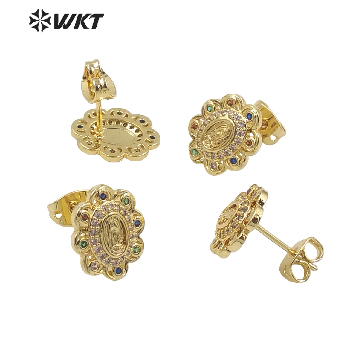 WT-ME096 Wholesale Newest Romantic Fashion Light Luxury Natural Cubic Zircon Micro Paved Earrings Studs
