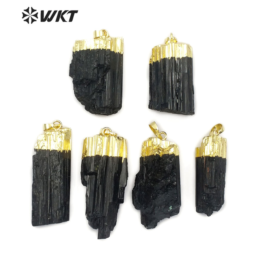 WT-P260 Newest!! Natural Black Tourmaline Pendants, Natural Energy Stone Pendants