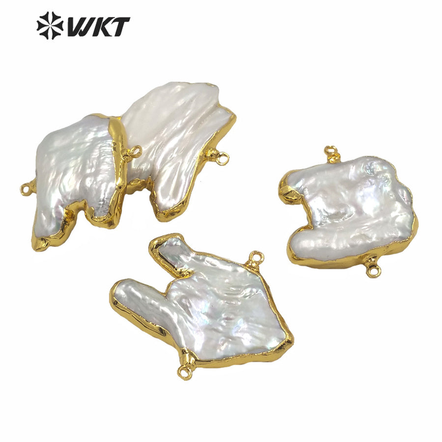 WT-JP240 Most Populared Natural Freshwater Pearl Pendant Fashion Jewelry Making Connectors Irregular Pearl Pendants
