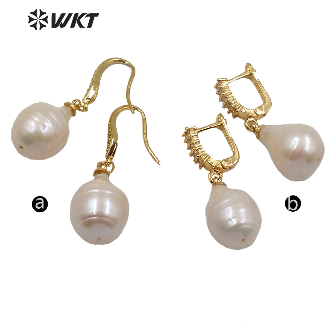 WT-MPE025 New Design Natural Baroque Pearl Drop Earring Two Styles Select Stylish Charming Jewelry Baroque Pearl Earring