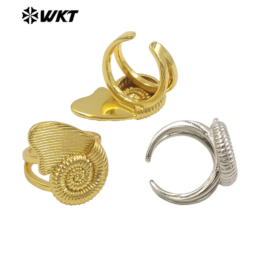 WT-R549 Hot Sale Uniquely Esigned Stylish 18K Real Gold Plated Irregular Shell Shape Ring Perfect for Daily and Party Decoration
