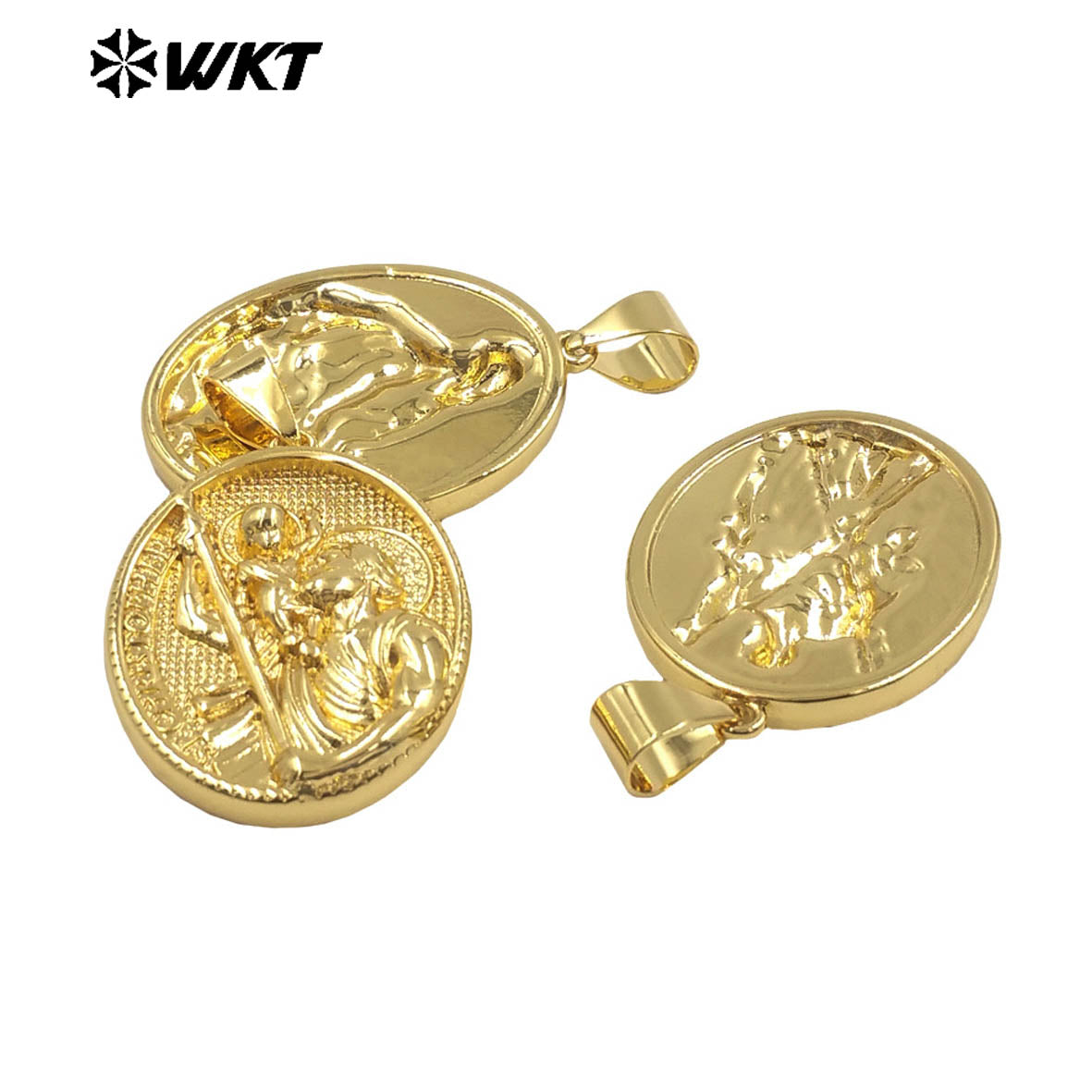 JFE147 Wholesale Newest Metal Yellow Brass Gold Plated Jesus Religious Pendant Resist Tarnishable For Necklace Jewelry DIY