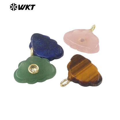 WT-P2135 Lovely Design Multi Colors Zircon And Natural Gemstones Cloud Shape Pendants As Necklace Earrings Making Findings