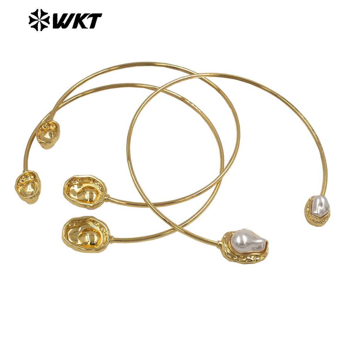 WT-JN362 Simple Luxury Resist Tarnishable Gold Plated Artificial Pearl Women Choker Necklace As Women Party Accessories