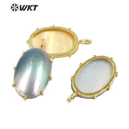 WT-JN250 Wholesale Vintage Style Trendy Natural Mabe Shell Exquisite High Quality Pendant Necklace