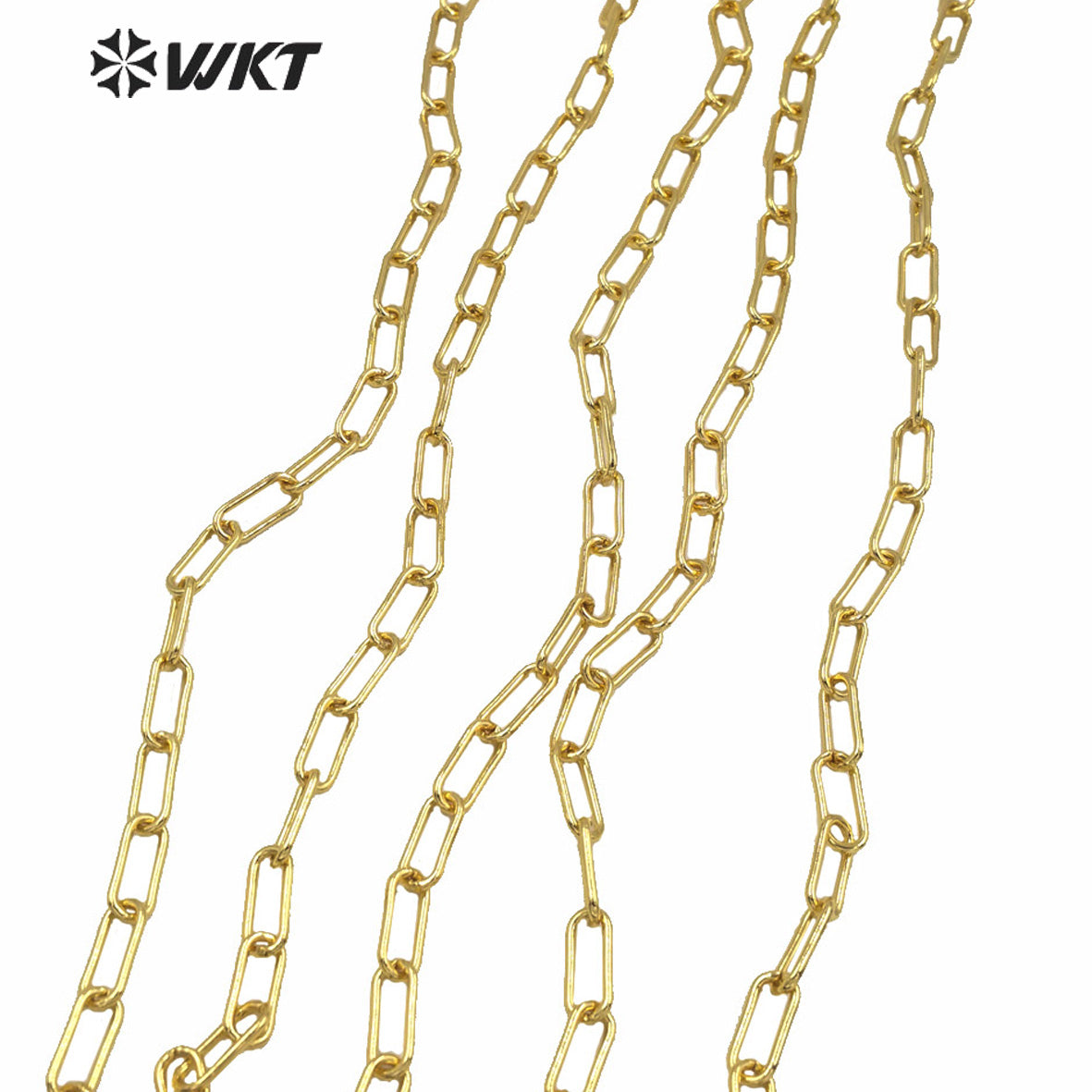 WT-BC149 WKT NEW Hot Sales Big Over Linked Chunky Chain Gold Electroplated Brass Chain for Women Necklace Popular Punk Chain