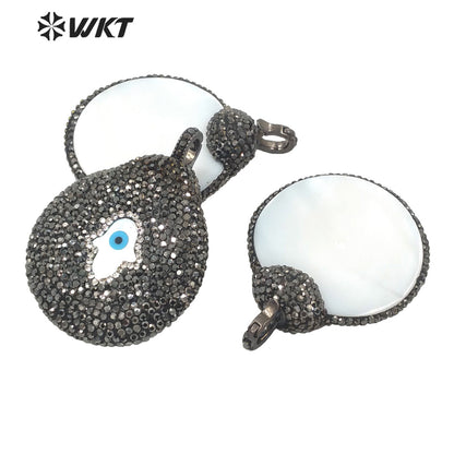 WT-JP292 Zircon Pendant Eye Embellishment Exaggerated Punk Pendant Eye-catching Earrings Women Shell Pendant