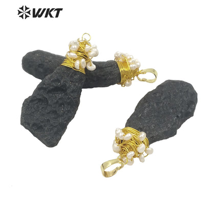 WT-N1426 Black Meteorite Necklace 20inch Long Boho Beads 18k Yellow Gold Beads Necklace Gemstone Casual Long Statement Necklace