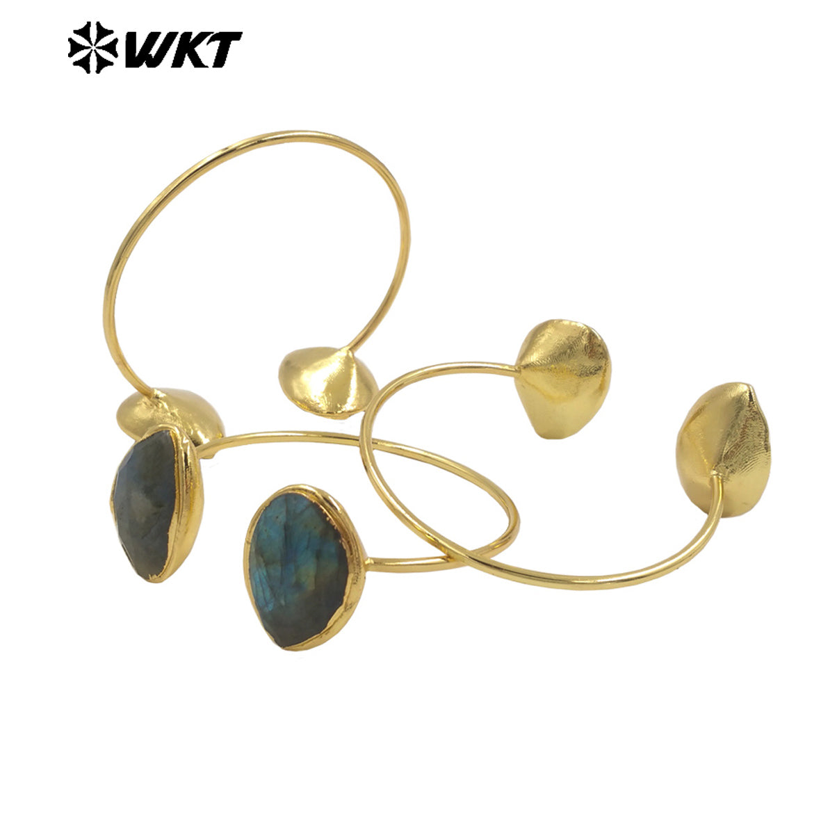 WT-B682 New Product Explosion Attractive 18K Gold Plated Water Drop Shaped Natural Labradorite Bracelet for Girl As Special Gift