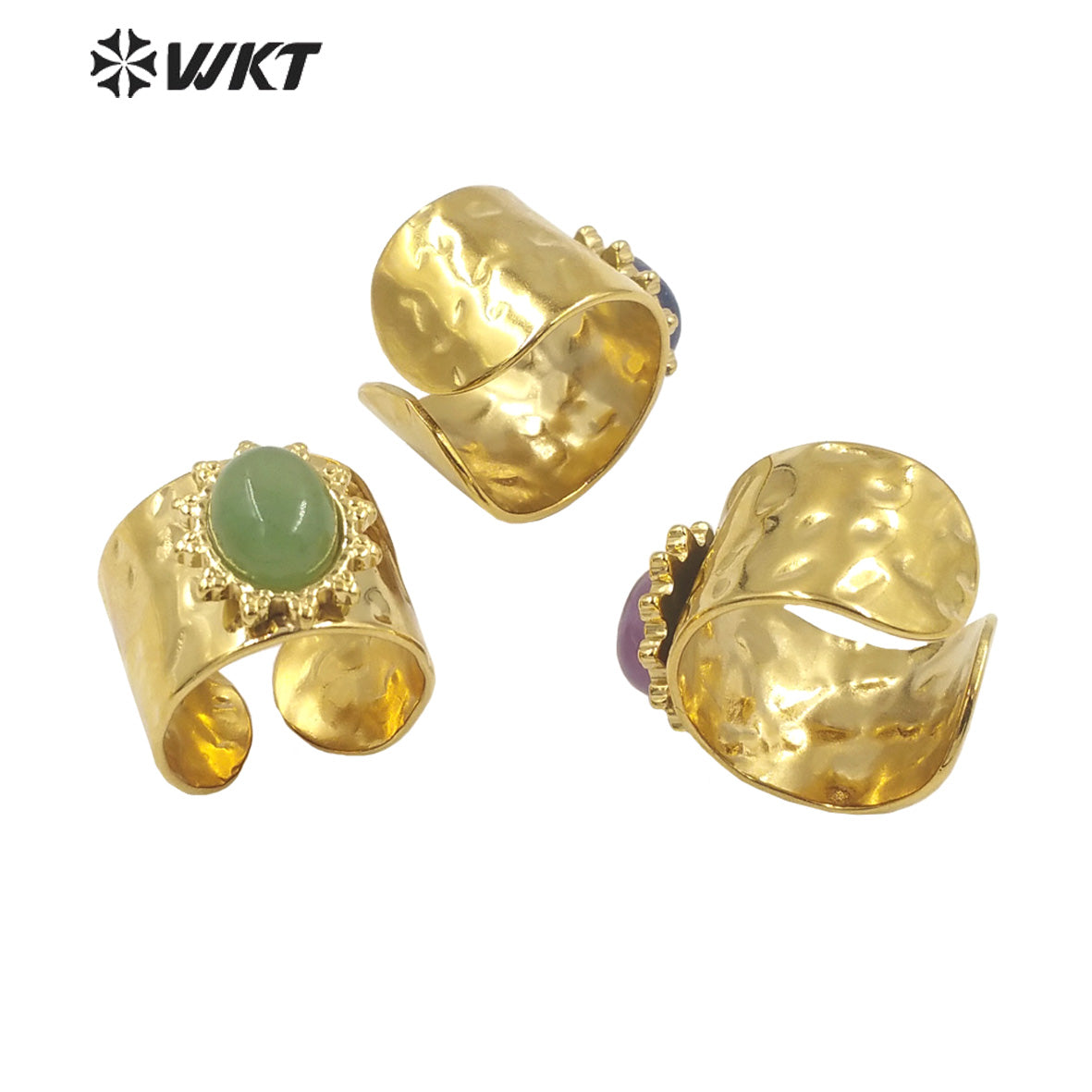 WT-R480 WKT Fashion Design Trendy Gift for Women Colorful High Quality Gorgeous Natural Gemstone Stone Ring