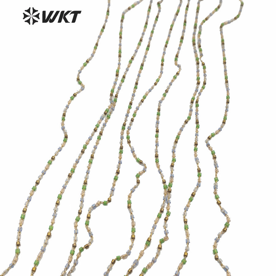 WT-RBC156 Woleslae Women Fashion Hand Make Tiny 2mm Spacer Beads Chain for Necklace Making Jewelry Design Bracelet Chain