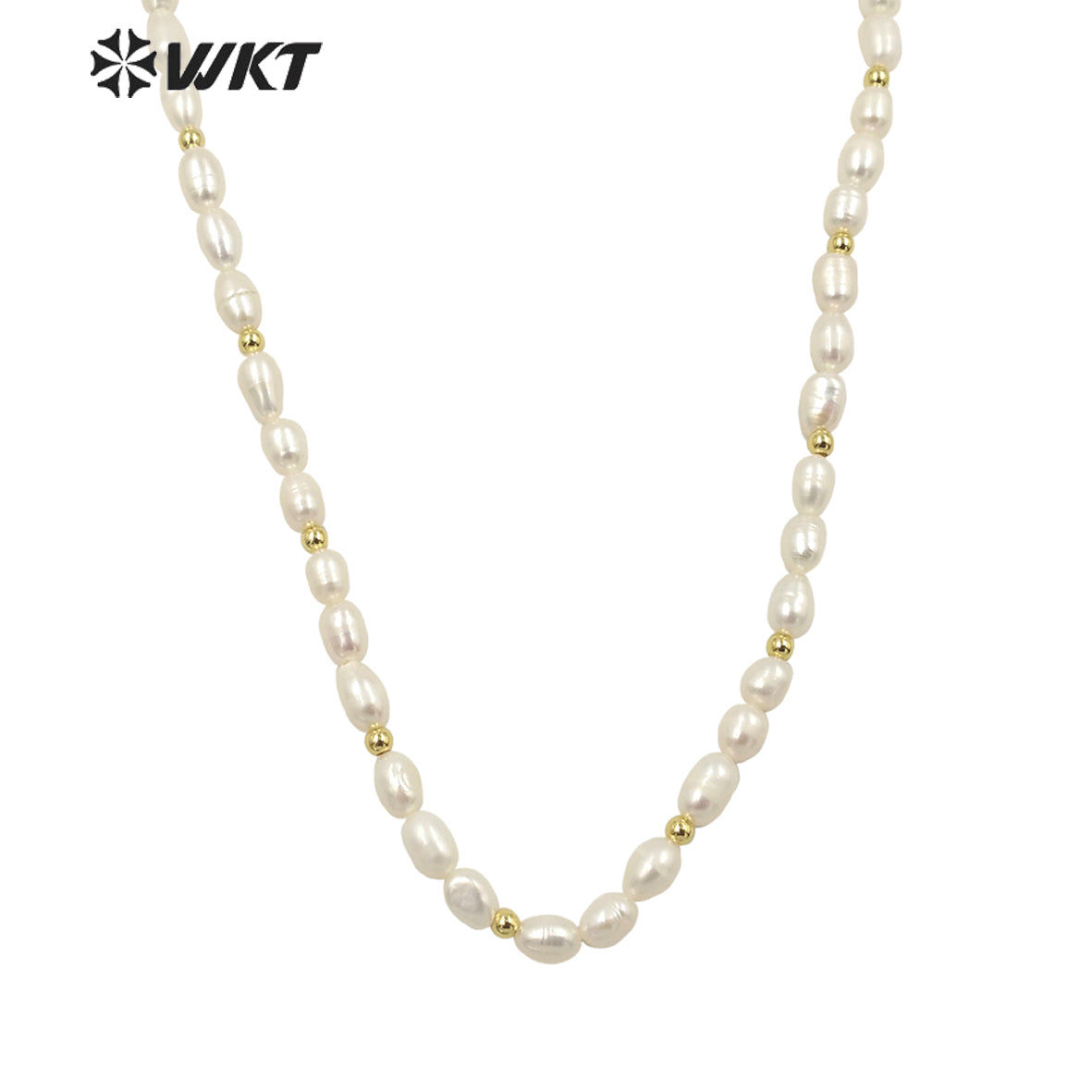 WT-JN190 Amazing Small Size Rice Pearl Chocker Necklace Elegant Women 16 Inch Long Gorgeous Real Pearl Birthday Necklace