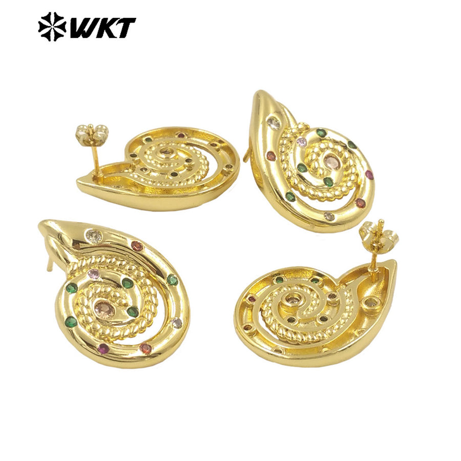 WT-ME112 Hot Style Uniquely Designed High Vintage Colorful Zircon Fashion Earrings for Women As Party Accessories Jewelry