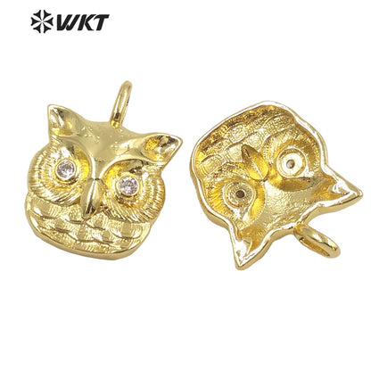 WT-MP214 Wholesale Lovely Full Gold Plated Eagle Pendant for Necklace Design Unisex Popular Metal DIY Jewelry Animal Pendant