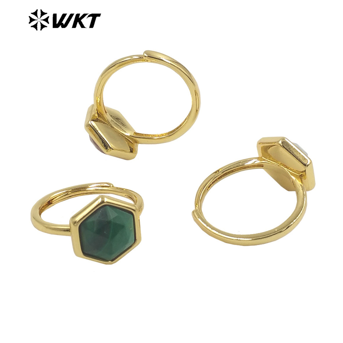 WT-R468 Newest Fashion Trendy Ring 18k Real Gold Plated Round Star Stone Anniversary Women Ring Hot INS Stone Ring