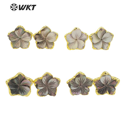 WT-MPE064 Fashion Jewelry Beautiful Flower Type Shell Stone so Sweet Earrings Fine Jewelry As a Gift for Girl and for Party