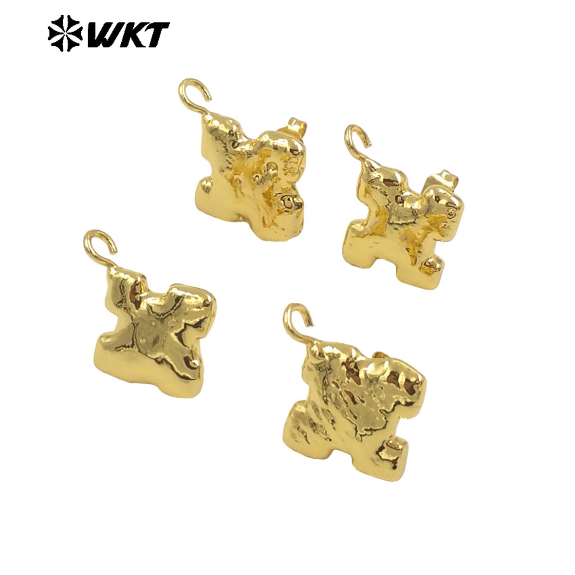 WT-JFE117 Wholesale Popular Religious Irregular Cross Shape 18K Real Gold Plated Earrings As DIY Finished Jewelry With Hook