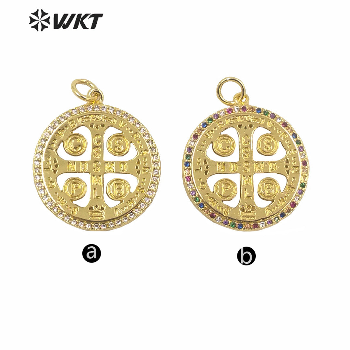 WT-MP159 New Wholesale New Gold Electroplated Jesus Cross Pendant Hot Sales Populared Christian Image Jewelry Pendant for Women