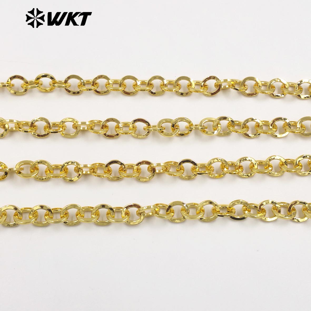 WT-BC269 High Quality Gold Electroplated Yellow Brass Round Thick Metal Chain For Women Fashion Handmade Jewelry Accessory