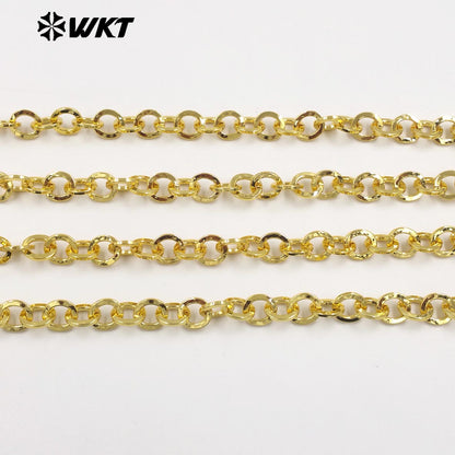 WT-BC269 High Quality Gold Electroplated Yellow Brass Round Thick Metal Chain For Women Fashion Handmade Jewelry Accessory