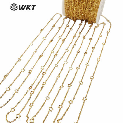 WT-BC141 Amazing New Hot Gold Electroplated Brass Star Chain for Bracelet and Anklet Women DIY Jewelry Findings Chain