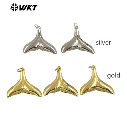WT-P2001 Wholesale Unique Lovely Fish Tail Design Small Pendant Super Match Accessory for Earring or Necklace Jewelry Finding