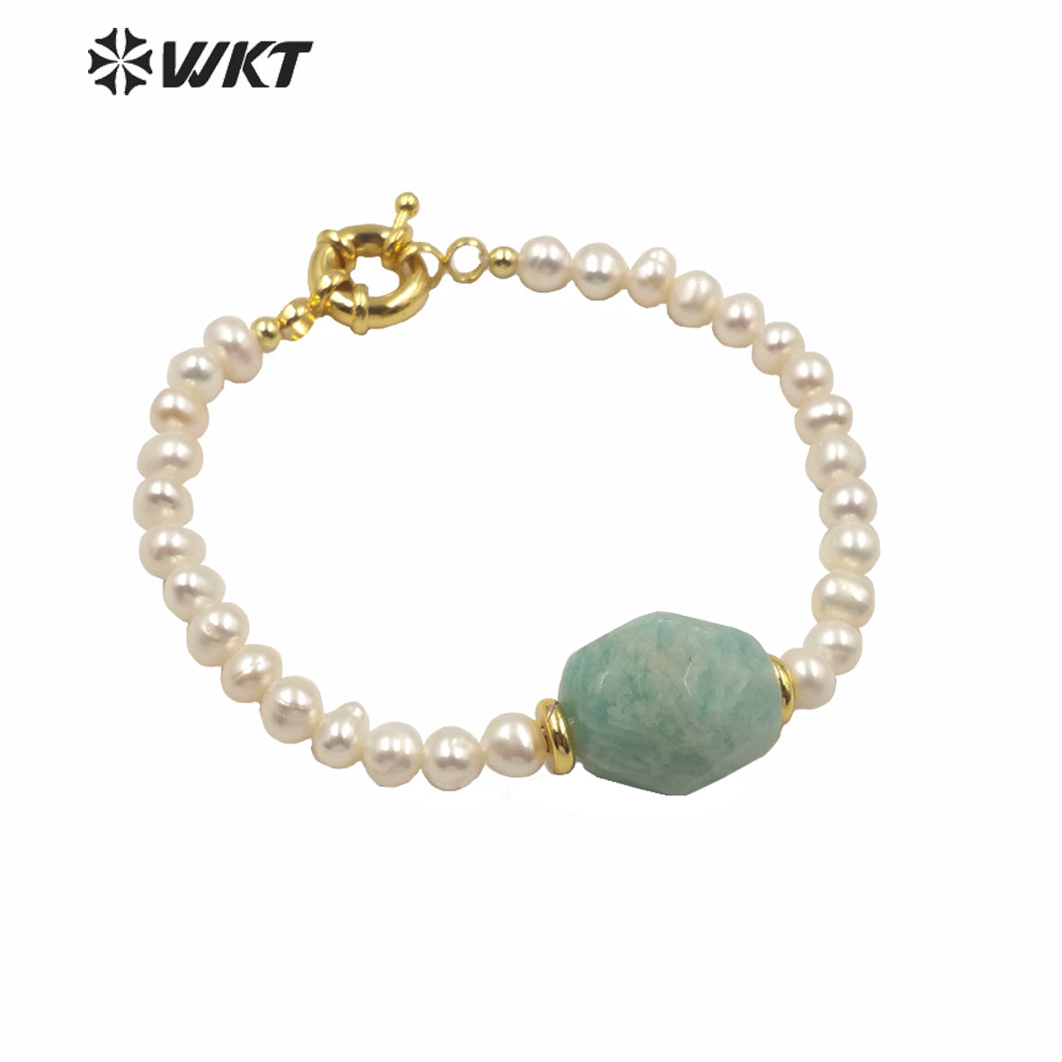 MPB006 Gorgeous Natural Freshwater Pearl Beads Bracelet with Stone Themed Lady Elegant White Pearl and Stone Bracelet with Clasp