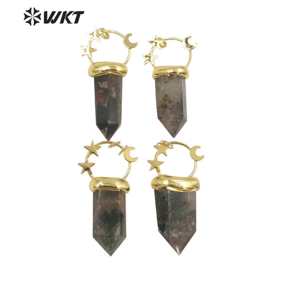 WT-P1948 Wholesale Fashion Handmade Carved Natural Healing Quartz Pendant for Lady Necklace Design Pendant
