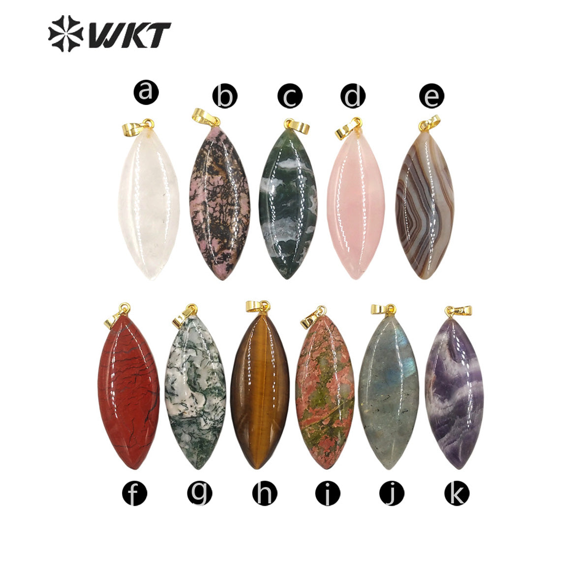 WT-P1946 Wholesale Fashion Handmade Carved Natural Stone Made for Lady Necklace Design Natural Gemstone Necklace