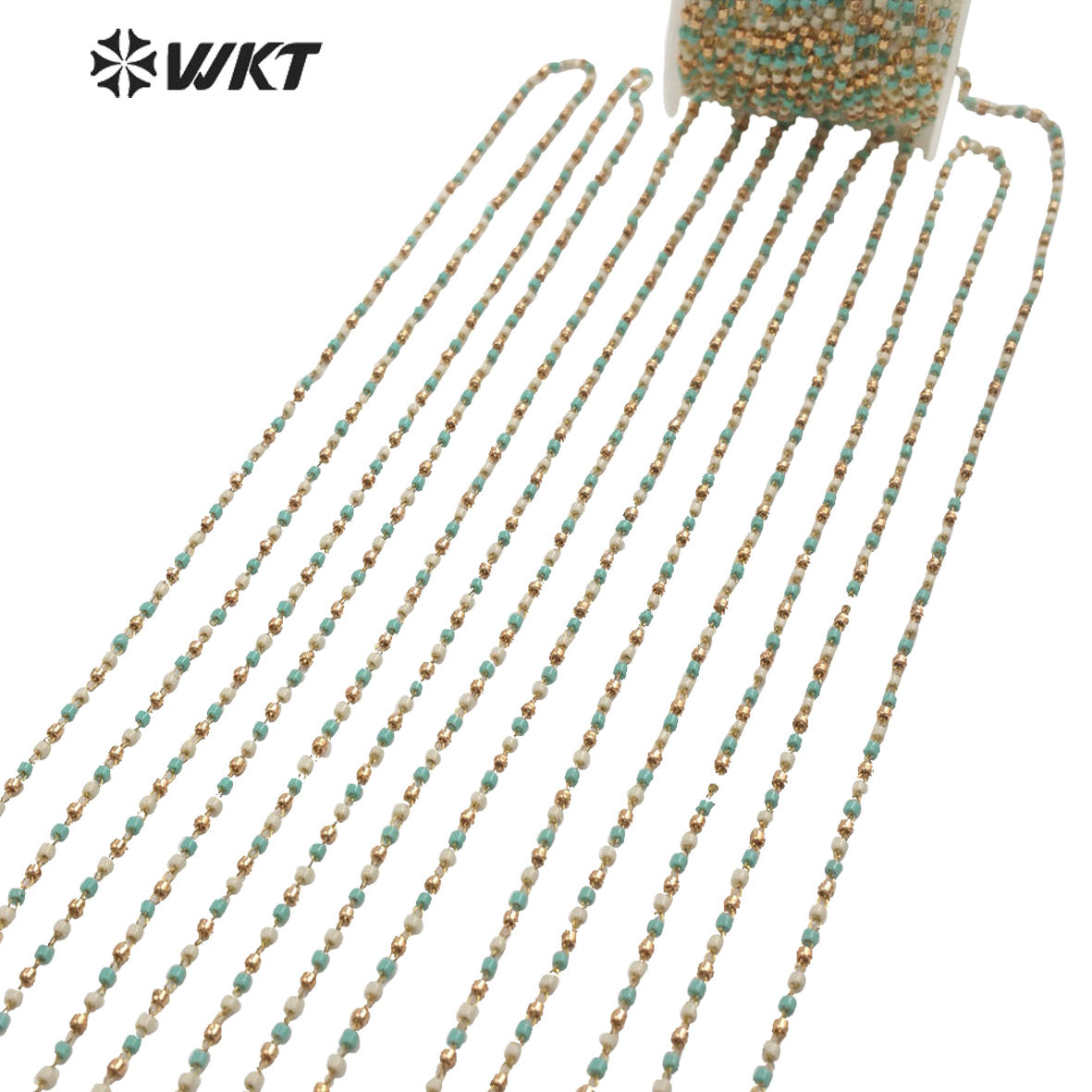 WT-RBC153 Wholesale 2mm Tiny Spacer Beads Chain Women Jewelry Making Bracelet and Necklace Chain for DIY Design Chain