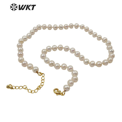 WT-JN112 Elegant Lady Jewelry Natural Pearl Beads Necklace 14" Pearl Necklace Fashion Charm Jewelry Pearl Beads Necklace