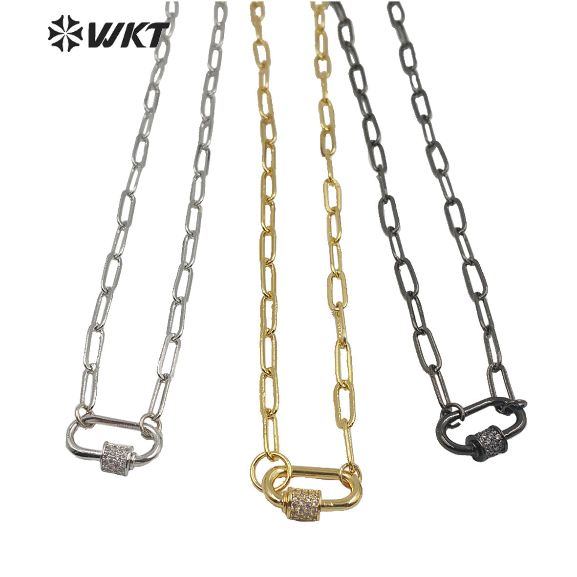 WT-N1223 Most Populared Hot Long Link Chain Necklace 18k Real Gold Plated Resist Tarnishable Brass Link Chain Necklace
