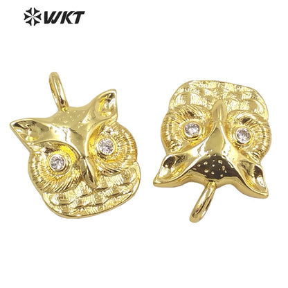 WT-MP214 Wholesale Lovely Full Gold Plated Eagle Pendant for Necklace Design Unisex Popular Metal DIY Jewelry Animal Pendant